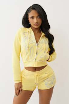SHRUNKEN ROPE STITCH ZIP HOODIE, image 2