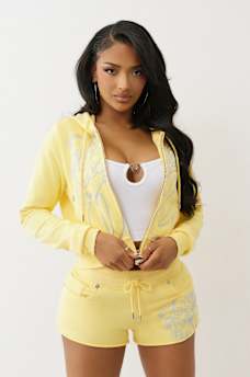 SHRUNKEN ROPE STITCH ZIP HOODIE, image 3