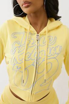 SHRUNKEN ROPE STITCH ZIP HOODIE, image 1