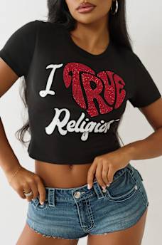 'I LOVE TRUE RELIGION' BABY TEE, image 1