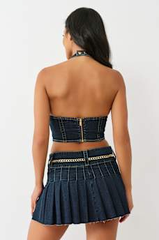 DENIM HALTER TOP, image 5