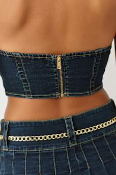 DENIM HALTER TOP, image 6