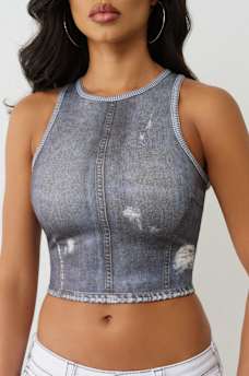 INDIGO TERRY INDIGO TANK, image 1