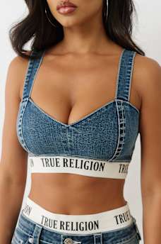 DENIM BRA TOP, image 1