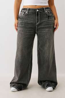 PLUS JESSIE MID RISE BIG T BUDDHA POCKET BAGGY JEAN, image 2