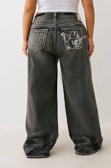 PLUS JESSIE MID RISE BIG T BUDDHA POCKET BAGGY JEAN, image 5