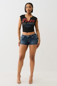 JOEY 'I LOVE TRUE RELIGION' LOW RISE SHORT, image 3