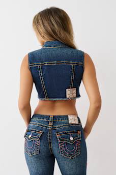 CROPPED SUPER T DENIM VEST, image 7