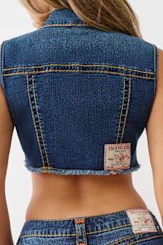 CROPPED SUPER T DENIM VEST, image 8