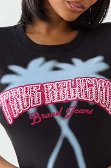 PALM TREE CRYSTAL LOGO BABY TEE, image 5