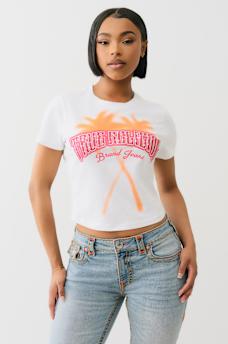 PALM TREE CRYSTAL LOGO BABY TEE, image 2