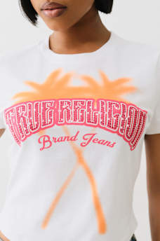 PALM TREE CRYSTAL LOGO BABY TEE, image 1