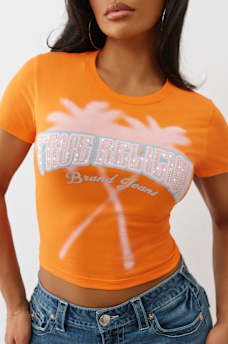 PALM TREE CRYSTAL LOGO BABY TEE, image 1