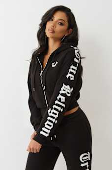 CRYSTAL RELAXED ZIP HOODIE, image 1