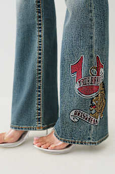 BECCA CRYSTAL TATTOO MID RISE BIG T BOOTCUT JEAN, image 5