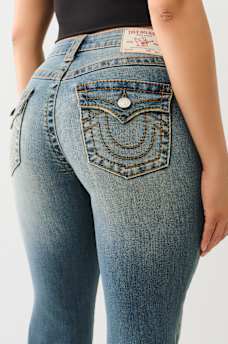 BECCA CRYSTAL TATTOO MID RISE BIG T BOOTCUT JEAN, image 6