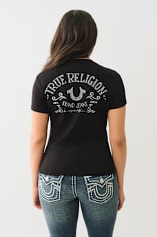 CRYSTAL LOGO V NECK TEE, image 6