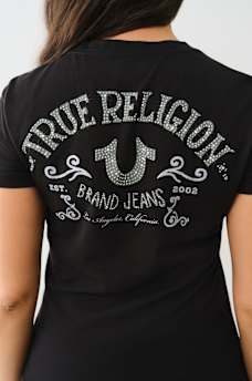 CRYSTAL LOGO V NECK TEE, image 1