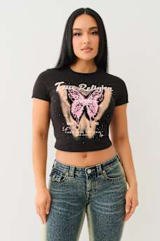 CRYSTAL BUTTERFLY BABY TEE, image 2