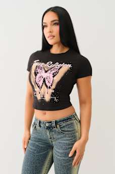 CRYSTAL BUTTERFLY BABY TEE, image 4