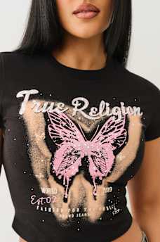 CRYSTAL BUTTERFLY BABY TEE, image 1