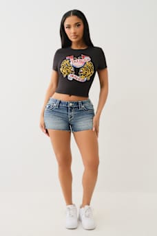 JOEY BIG T WINGED HORSESHOE FRAYED SHORT, image 3