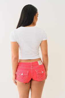 CRYSTAL HORSESHOE V NECK BABY TEE, image 5
