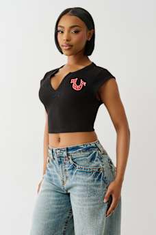 CRYSTAL LOGO NOTCH BABY TEE, image 5