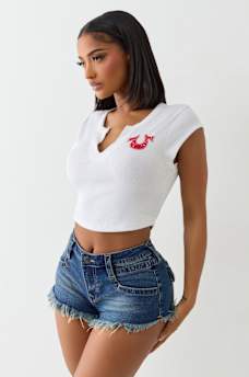 CRYSTAL LOGO NOTCH BABY TEE, image 3