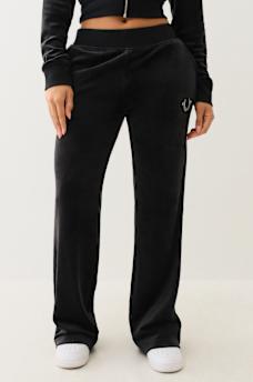 VELOUR CRYSTAL HORSESHOE STRAIGHT LEG PANT, image 3