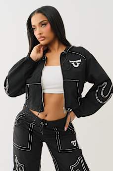 SHRUNKEN BIG T NYLON ZIP HOODIE, image 4