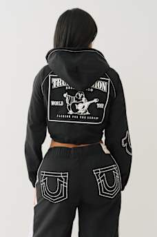 SHRUNKEN BIG T NYLON ZIP HOODIE, image 5
