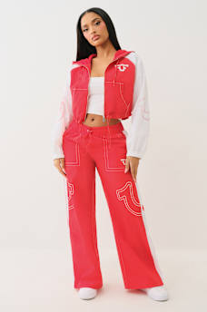 SHRUNKEN BIG T NYLON ZIP HOODIE, image 4
