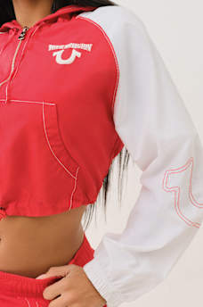 SHRUNKEN BIG T NYLON ZIP HOODIE, image 5