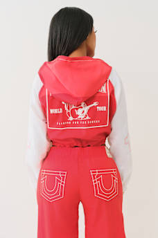 SHRUNKEN BIG T NYLON ZIP HOODIE, image 6