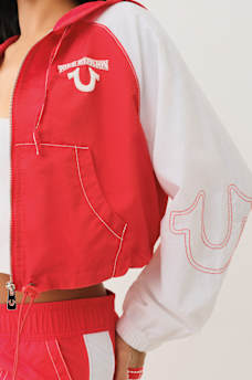 SHRUNKEN BIG T NYLON ZIP HOODIE, image 9