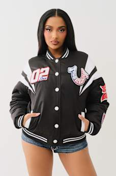 SATIN VARSITY BOMBER JACKET, image 4