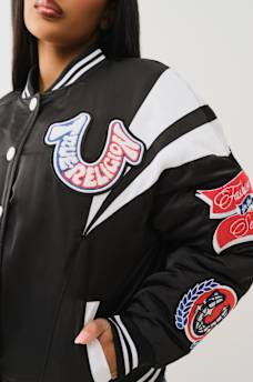 SATIN VARSITY BOMBER JACKET, image 6