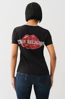CRYSTAL OUTLINE V NECK TEE, image 5