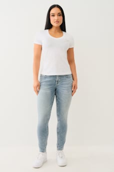 CRYSTAL OUTLINE V NECK TEE, image 3