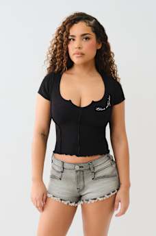 LETTUCE EDGE V NOTCH BABY TEE, image 2