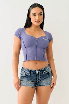 LETTUCE EDGE V NOTCH BABY TEE, image 2