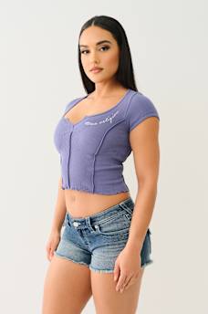 LETTUCE EDGE V NOTCH BABY TEE, image 4