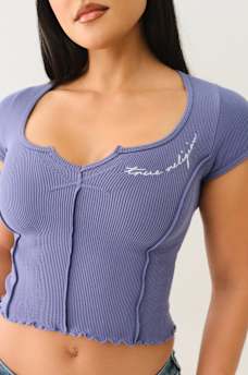 LETTUCE EDGE V NOTCH BABY TEE, image 1