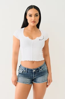 LETTUCE EDGE V NOTCH BABY TEE, image 2