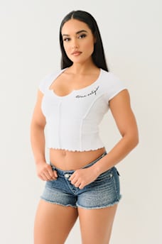 LETTUCE EDGE V NOTCH BABY TEE, image 4