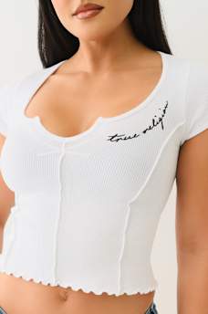 LETTUCE EDGE V NOTCH BABY TEE, image 1