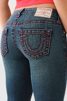 BECCA MID RISE BIG T BOOTCUT JEAN, image 1