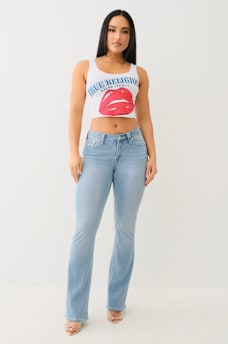BECCA INDIGO TERRY MID RISE BOOTCUT JEAN, image 1