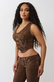 CHALECO DE MEZCLILLA CON CUELLO REDONDO, image 4